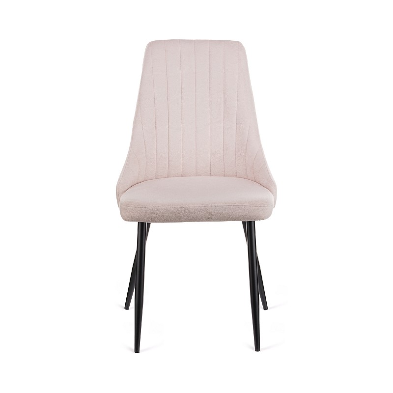 Καρέκλα Chris μπεζ ύφασμα-πόδι μαύρο μέταλλο 49x55x85