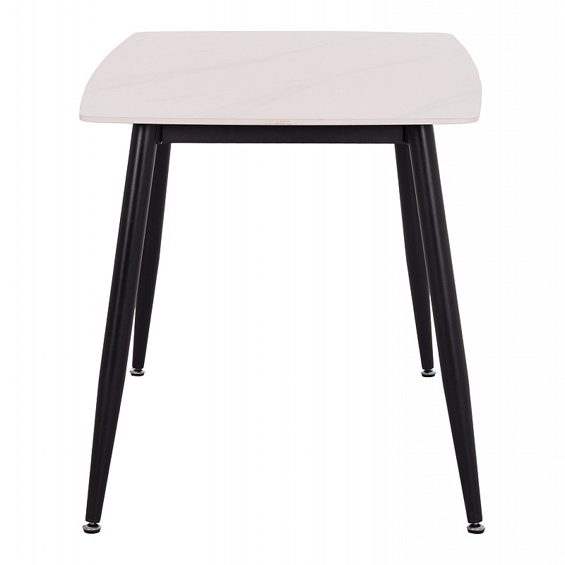Τραπέζι Rav λευκό μαρμάρου sintered stone-μαύρο μέταλλο 120x70x75 Τραπέζι Rav λευκό μαρμάρου sintered stone-μαύρο μέταλλο 120x70x75