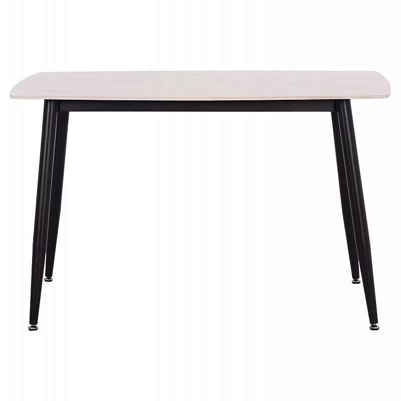 Τραπέζι Rav λευκό μαρμάρου sintered stone-μαύρο μέταλλο 120x70x75 Τραπέζι Rav λευκό μαρμάρου sintered stone-μαύρο μέταλλο 120x70x75