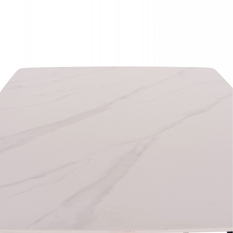 Τραπέζι Rav λευκό μαρμάρου sintered stone-μαύρο μέταλλο 120x70x75 Τραπέζι Rav λευκό μαρμάρου sintered stone-μαύρο μέταλλο 120x70x75