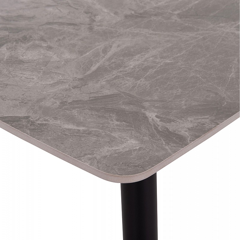 Τραπέζι Rav γκρι μαρμάρου sintered stone-μαύρο μέταλλο 120x70x75 Τραπέζι Rav γκρι μαρμάρου sintered stone-μαύρο μέταλλο 120x70x75