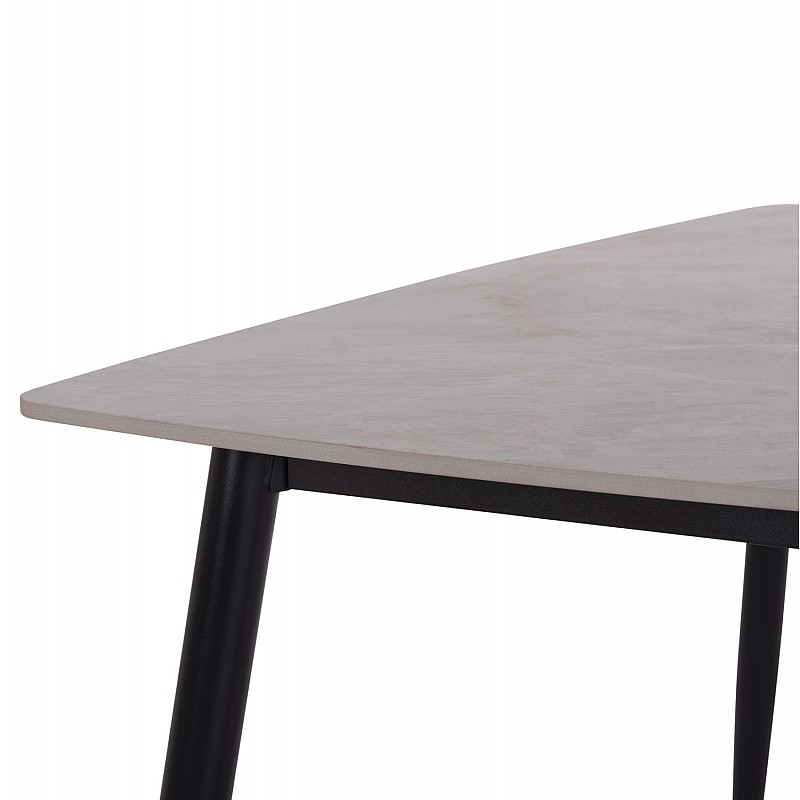 Τραπέζι Rav γκρι μαρμάρου sintered stone-μαύρο μέταλλο 120x70x75 Τραπέζι Rav γκρι μαρμάρου sintered stone-μαύρο μέταλλο 120x70x75