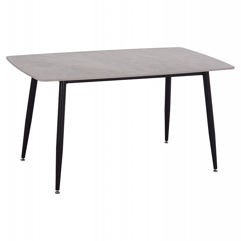 Τραπέζι Rav γκρι μαρμάρου sintered stone-μαύρο μέταλλο 140x80x75 Τραπέζι Rav γκρι μαρμάρου sintered stone-μαύρο μέταλλο 140x80x75