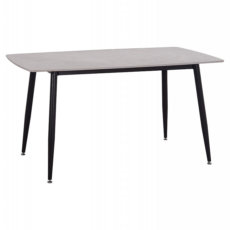 Τραπέζι Rav γκρι μαρμάρου sintered stone-μαύρο μέταλλο 140x80x75 Τραπέζι Rav γκρι μαρμάρου sintered stone-μαύρο μέταλλο 140x80x75