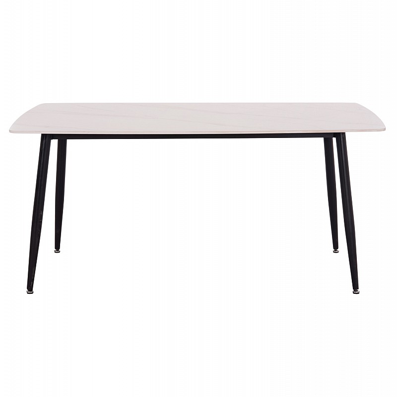 Τραπέζι Rav λευκό μαρμάρου sintered stone-μαύρο μέταλλο 160x90x75 Τραπέζι Rav λευκό μαρμάρου sintered stone-μαύρο μέταλλο 160x90x75