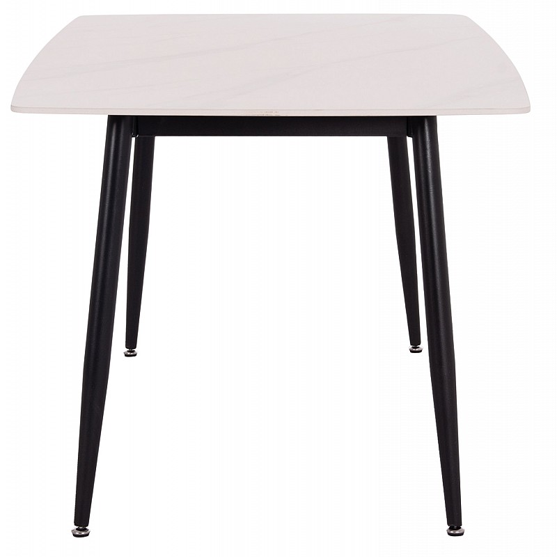 Τραπέζι Rav λευκό μαρμάρου sintered stone-μαύρο μέταλλο 160x90x75 Τραπέζι Rav λευκό μαρμάρου sintered stone-μαύρο μέταλλο 160x90x75