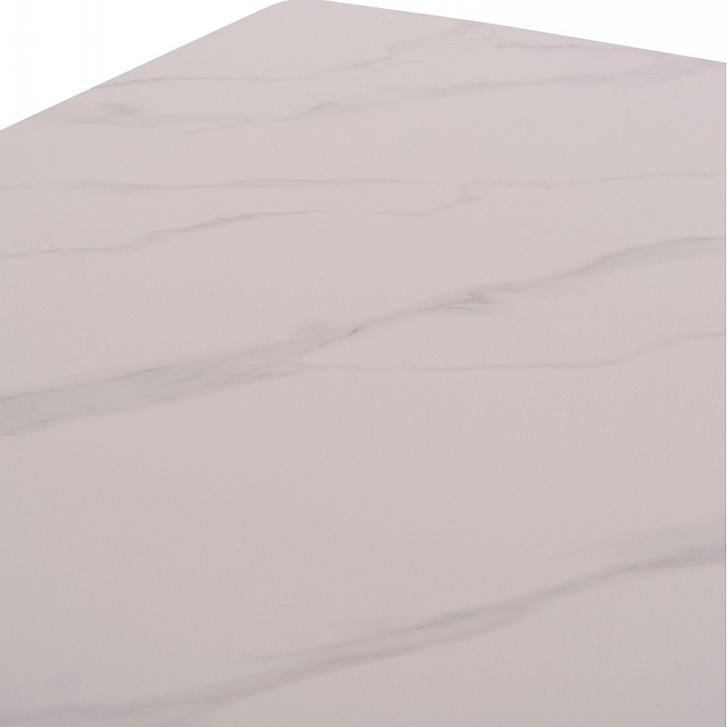 Τραπέζι Rav λευκό μαρμάρου sintered stone-μαύρο μέταλλο 160x90x75 Τραπέζι Rav λευκό μαρμάρου sintered stone-μαύρο μέταλλο 160x90x75