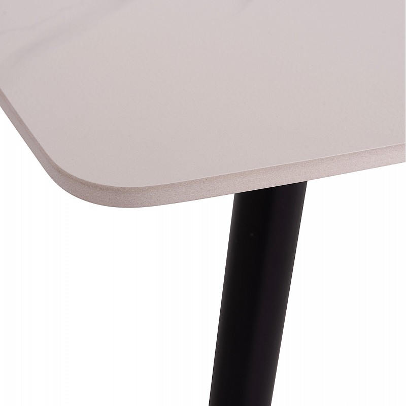 Τραπέζι Rav λευκό μαρμάρου sintered stone-μαύρο μέταλλο 160x90x75 Τραπέζι Rav λευκό μαρμάρου sintered stone-μαύρο μέταλλο 160x90x75