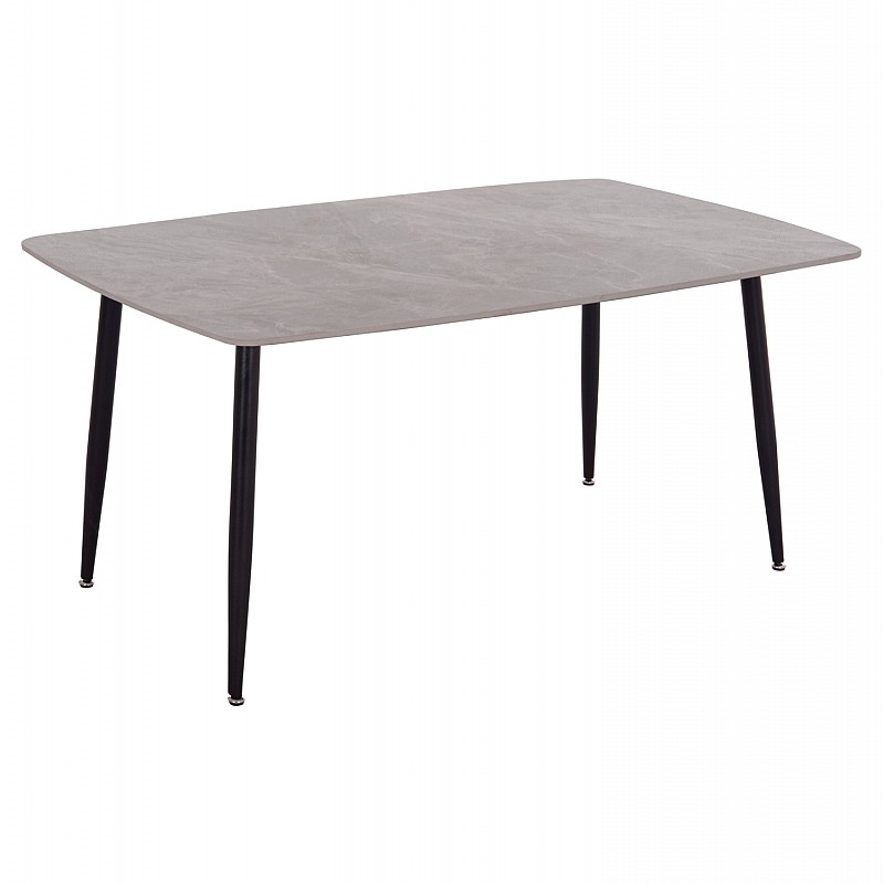Τραπέζι Rav γκρι μαρμάρου sintered stone-μαύρο μέταλλο 160x90x75 Τραπέζι Rav γκρι μαρμάρου sintered stone-μαύρο μέταλλο 160x90x75