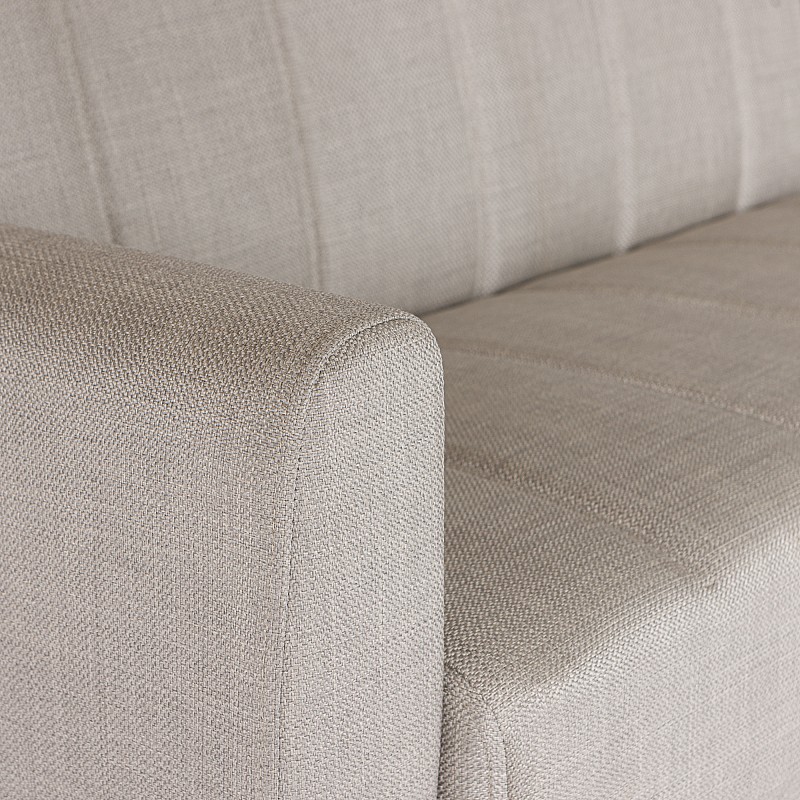 Καναπές-κρεβάτι με αποθηκευτικό χώρο διθέσιος Milos μπεζ-γκρι ύφασμα 148x78x85