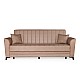 Καναπές-κρεβάτι με αποθηκευτικό χώρο τριθέσιος Anna μπεζ ύφασμα 227x85x97