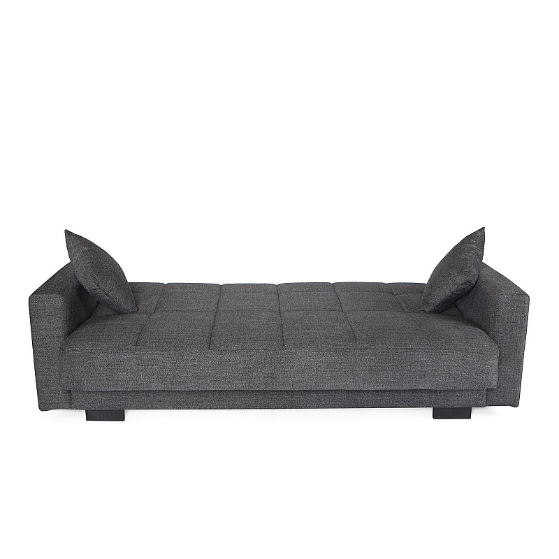 Καναπές-κρεβάτι Ferren με αποθηκευτικό χώρο τριθέσιος βαρέως τύπου γκρι σκούρο ύφασμα 223x85x97