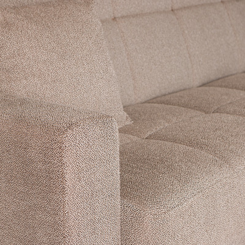 Καναπές-κρεβάτι Ferren με αποθηκευτικό χώρο τριθέσιος βαρέως τύπου μπεζ-καφέ ύφασμα 223x85x97