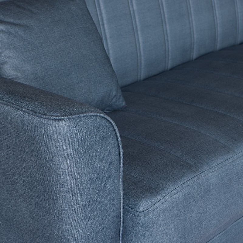 Καναπές-κρεβάτι με αποθηκευτικό χώρο τριθέσιος Anna γκρι-μπλε ύφασμα 227x85x97