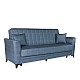 Καναπές-κρεβάτι με αποθηκευτικό χώρο τριθέσιος Anna γκρι-μπλε ύφασμα 227x85x97