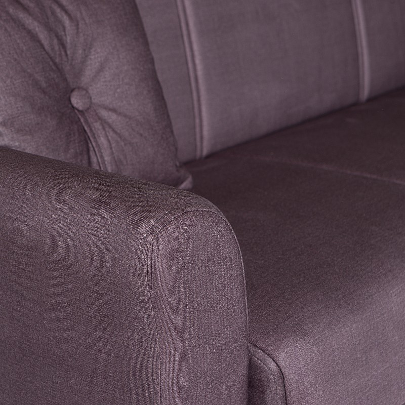 Καναπές-κρεβάτι με αποθηκευτικό χώρο τριθέσιος Flam γκρι ύφασμα 216x85x80