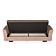 Καναπές-κρεβάτι με αποθηκευτικό χώρο τριθέσιος Flam μπεζ ύφασμα 216x85x80