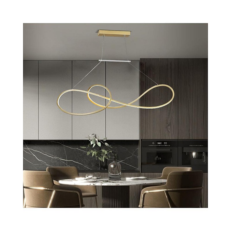 Φωτιστικό μονόφωτο "MOTOR" από μέταλλο/αλουμίνιο σε χρώμα χρυσό/λευκό 90x13x23 Led