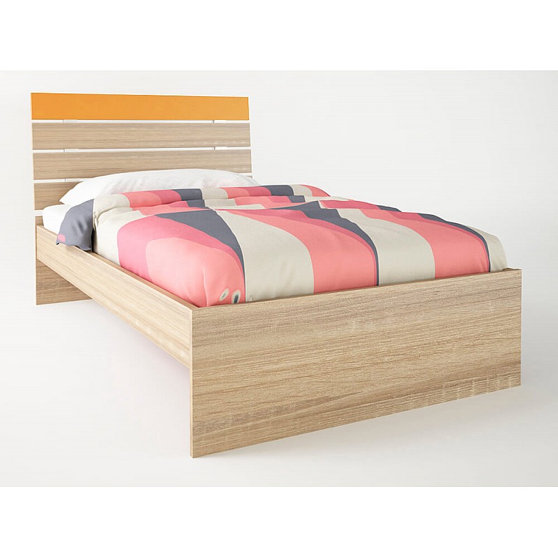 Παιδικό κρεβάτι "ΝΟΤΑ" μονό σε χρώμα δρυς-κόκκινο 90x190