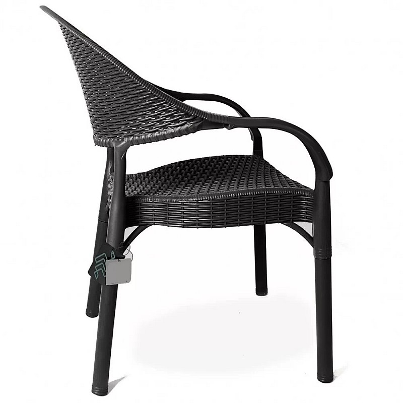 Πολυθρόνα "LEXI" από PP/rattan σε χρώμα μαύρο 58x56x84