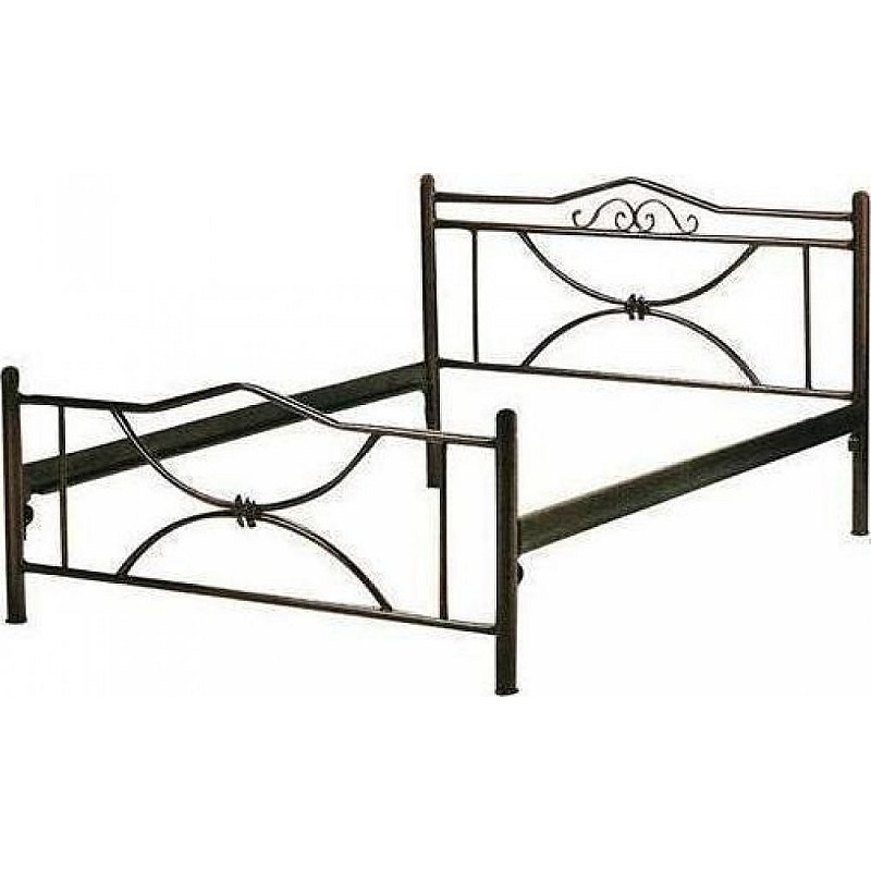 Κρεβάτι "Μαργαρίτα" μεταλλικό μονό σε χρώμα μαύρο 90x190