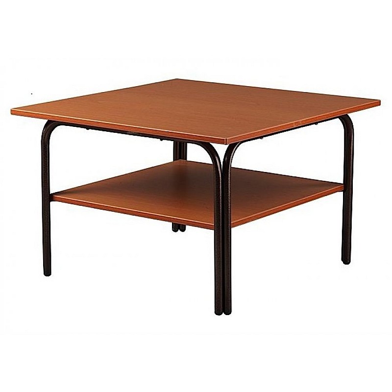 Τραπέζι δίπατο μεταλλικό σε χρώμα καφέ 70x70