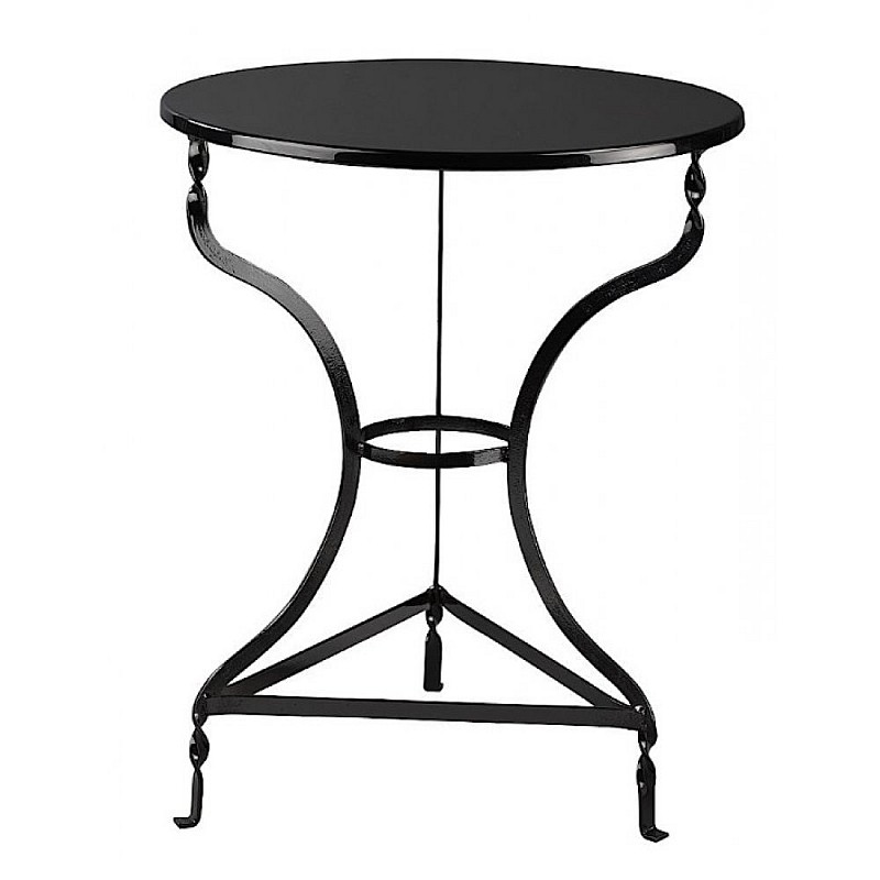 Τραπέζι μεταλλικό στρόγγυλο σε χρώμα μαύρο Φ40