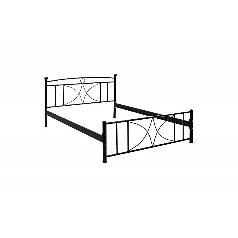 Κρεβάτι "NIGHT"  διπλό από μέταλλο σε μαύρο gloss χρώμα 150x200