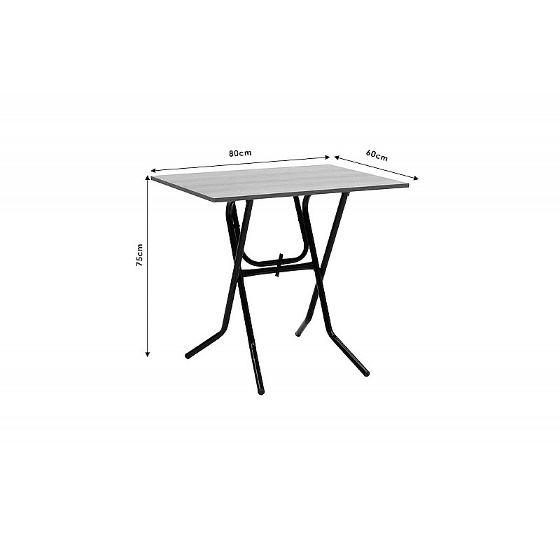 Τραπέζι πτυσσόμενο "CLACK" από μέταλλο σε σταχτύ-εκρού χρώμα 80x60x75