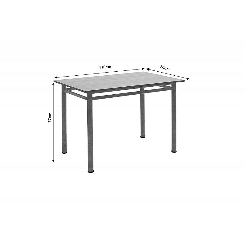 Τραπέζι "DINNER" σε δρυς/λευκό χρώμα 110x70x77