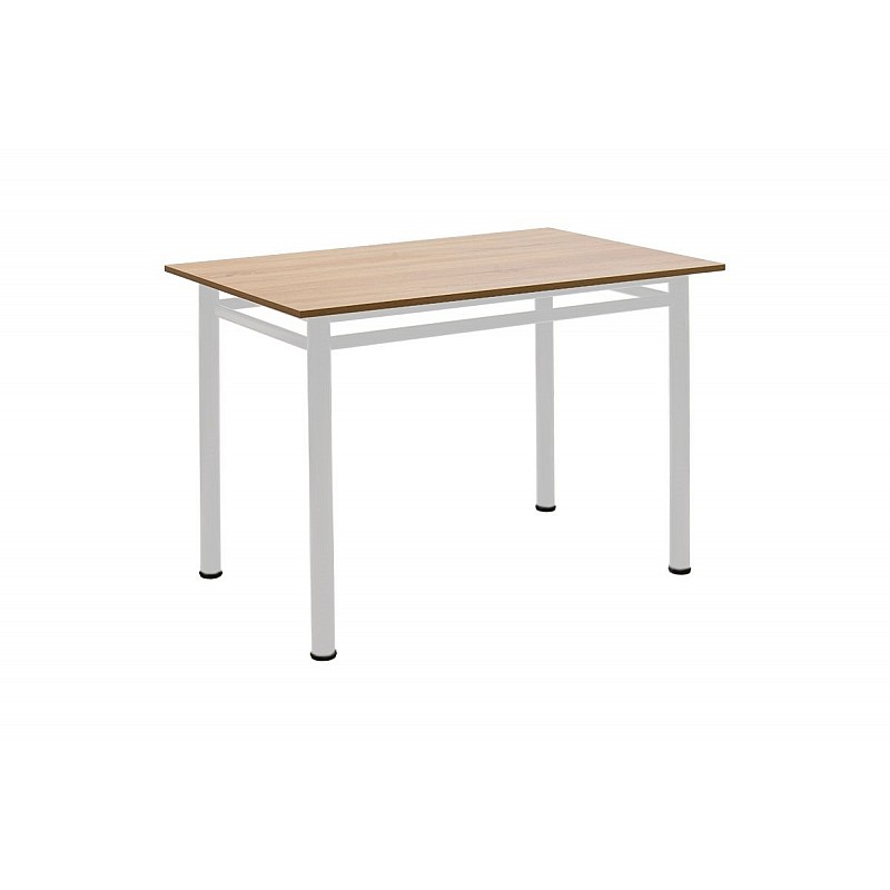 Τραπέζι "DINNER" σε δρυς/λευκό χρώμα 110x70x77