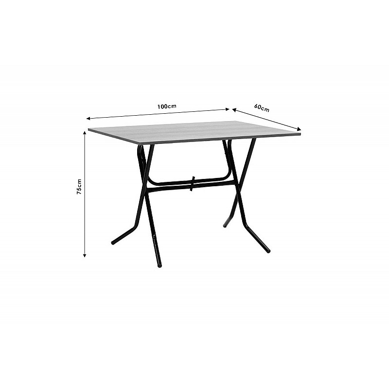 Τραπέζι πτυσσόμενο "CLACK" από μέταλλο σε σταχτύ-εκρού χρώμα 100x60x75