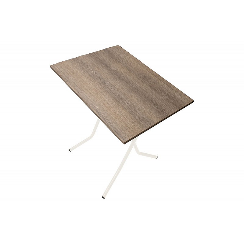 Τραπέζι πτυσσόμενο "CLACK" από μέταλλο σε σταχτύ-εκρού χρώμα 70x50x75