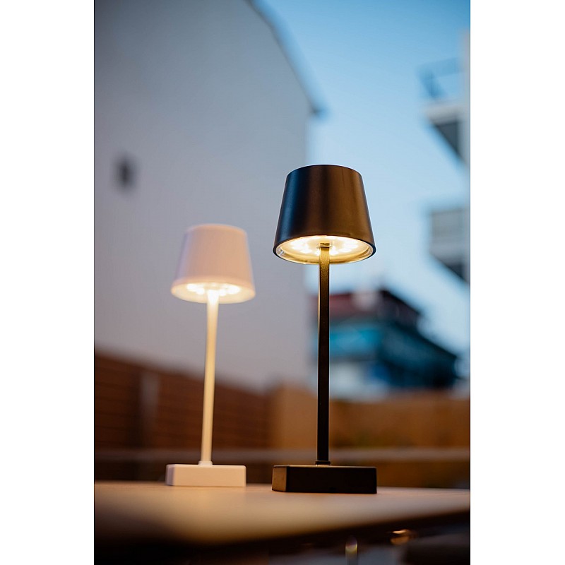 Επιτραπέζιο επαναφορτιζόμενο φωτιστικό led σε χρώμα μαύρο 11x11x32