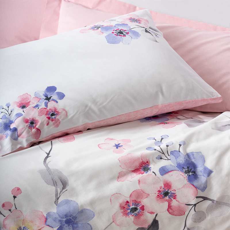 Σετ παπλωματοθήκη Jayda Cotton Box 3 τμχ Μονή (160x220) χρώμα ροζ - λευκό Σετ παπλωματοθήκη Jayda Cotton Box 3 τμχ Μονή (160x220) χρώμα ροζ - λευκό