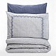 Σετ παπλωματοθήκη Nitsa Cotton Box 3 τμχ Μονή (160x220) χρώμα σκούρο μπλε - γκρι
