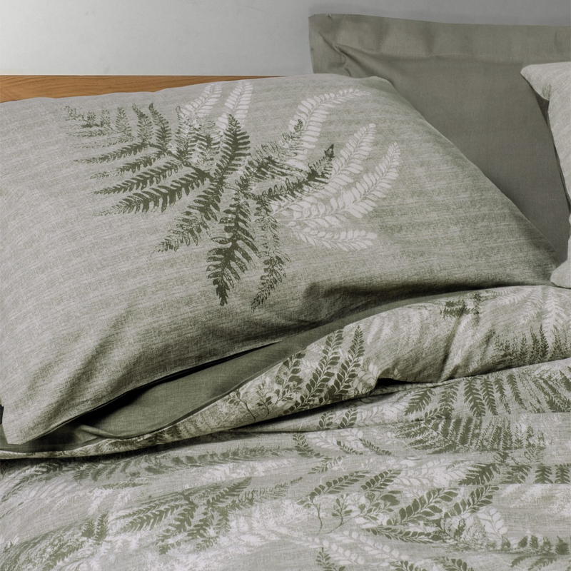 Σετ παπλωματοθήκη Frond Cotton Box 4 τμχ Διπλή (200x220) χρώμα χακί Σετ παπλωματοθήκη Frond Cotton Box 4 τμχ Διπλή (200x220) χρώμα χακί