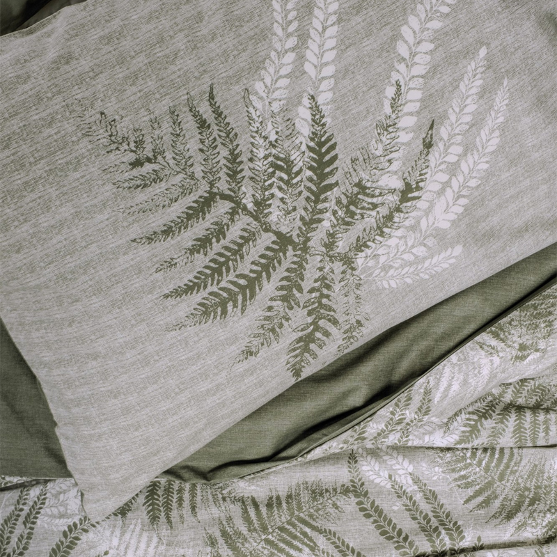 Σετ παπλωματοθήκη Frond Cotton Box 4 τμχ Διπλή (200x220) χρώμα χακί Σετ παπλωματοθήκη Frond Cotton Box 4 τμχ Διπλή (200x220) χρώμα χακί