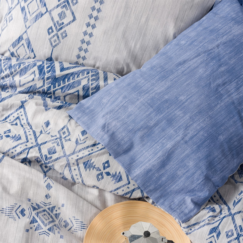 Σετ παπλωματοθήκη Cleo Cotton Box 3 τμχ Μονή (160x220) χρώμα μπλε Σετ παπλωματοθήκη Cleo Cotton Box 3 τμχ Μονή (160x220) χρώμα μπλε