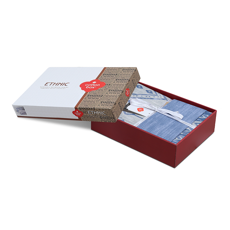 Σετ παπλωματοθήκη Cleo Cotton Box 3 τμχ Μονή (160x220) χρώμα μπλε Σετ παπλωματοθήκη Cleo Cotton Box 3 τμχ Μονή (160x220) χρώμα μπλε