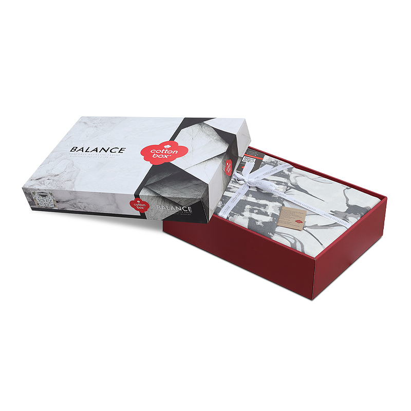 Σετ παπλωματοθήκη Hilaris Cotton Box 4 τμχ Διπλή (200x220) χρώμα ανθρακί