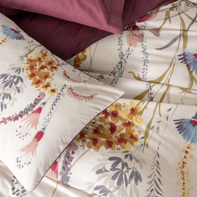 Σετ παπλωματοθήκη Flos Cotton Box 4 τμχ Διπλή (200x220) χρώμα μπορντώ Σετ παπλωματοθήκη Flos Cotton Box 4 τμχ Διπλή (200x220) χρώμα μπορντώ
