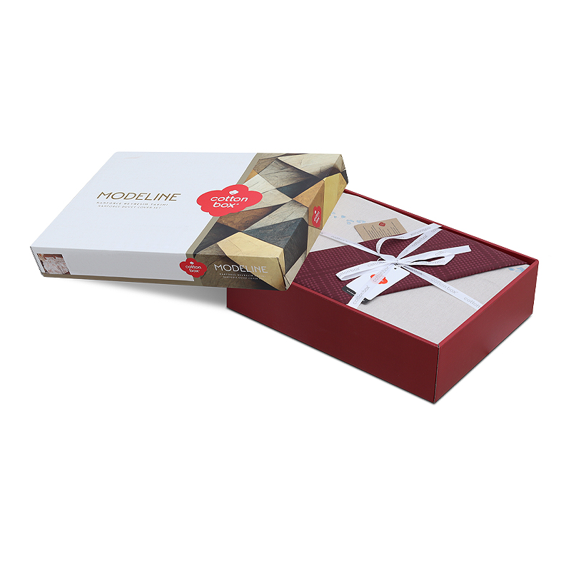 Σετ παπλωματοθήκη Flos Cotton Box 4 τμχ Διπλή (200x220) χρώμα μπορντώ Σετ παπλωματοθήκη Flos Cotton Box 4 τμχ Διπλή (200x220) χρώμα μπορντώ
