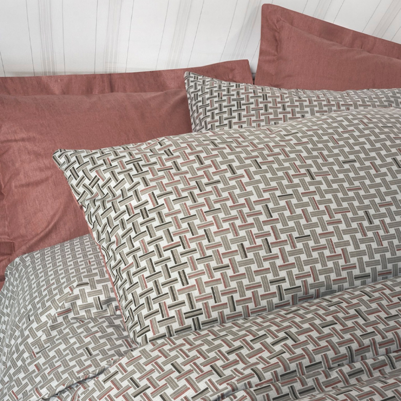 Σετ παπλωματοθήκη Mote Cotton Box 4 τμχ Διπλή (200x220) χρώμα κόκκινο - γκρι Σετ παπλωματοθήκη Mote Cotton Box 4 τμχ Διπλή (200x220) χρώμα κόκκινο - γκρι