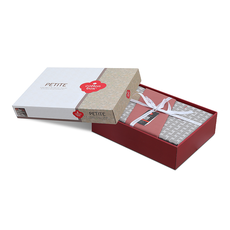 Σετ παπλωματοθήκη Mote Cotton Box 4 τμχ Διπλή (200x220) χρώμα κόκκινο - γκρι Σετ παπλωματοθήκη Mote Cotton Box 4 τμχ Διπλή (200x220) χρώμα κόκκινο - γκρι