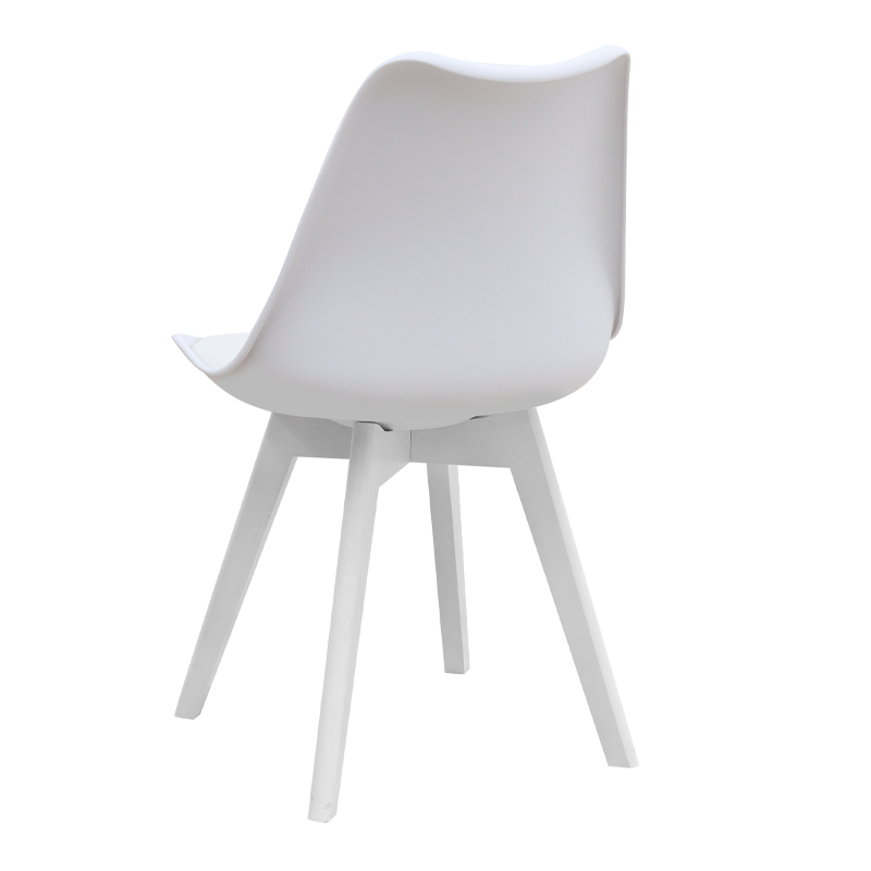 Καρέκλα τραπεζαρίας Viva Megapap PP - PU λευκό - ξύλινο λευκό πόδι 48,5x54x80εκ.