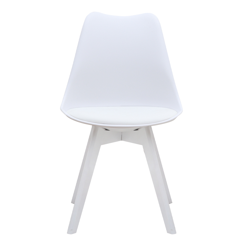 Καρέκλα τραπεζαρίας Viva Megapap PP - PU λευκό - ξύλινο λευκό πόδι 48,5x54x80εκ.