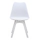 Καρέκλα τραπεζαρίας Viva Megapap PP - PU λευκό - ξύλινο λευκό πόδι 48,5x54x80εκ.