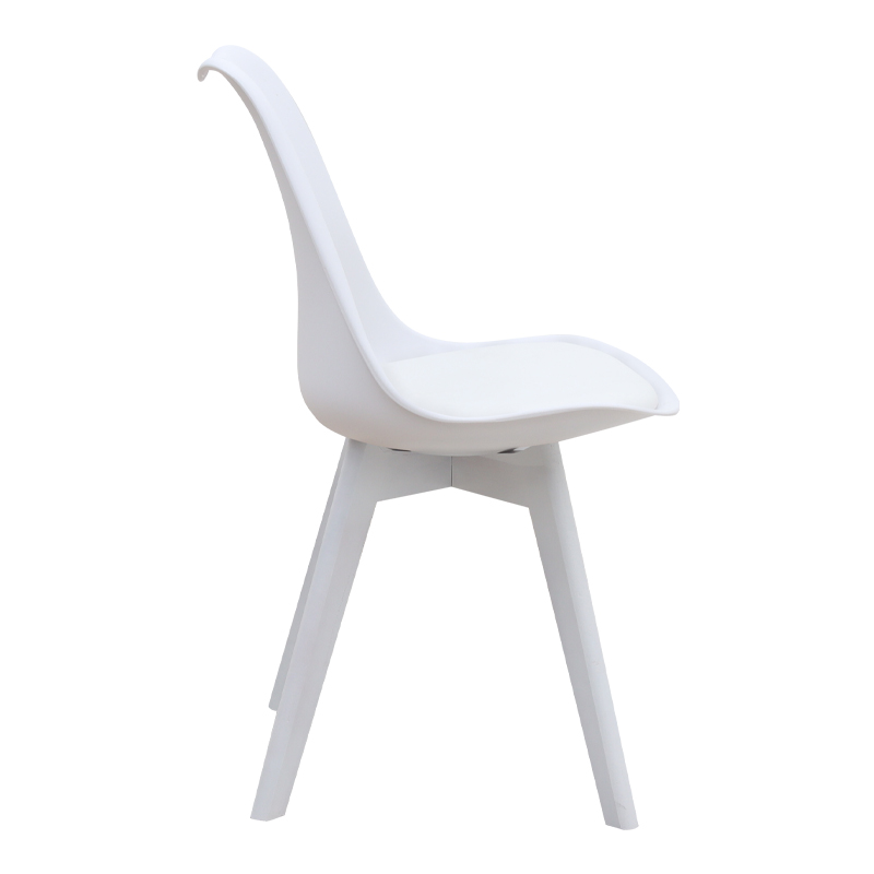 Καρέκλα τραπεζαρίας Viva Megapap PP - PU λευκό - ξύλινο λευκό πόδι 48,5x54x80εκ.