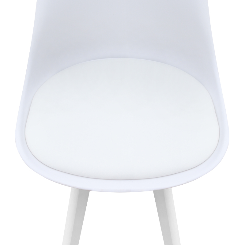 Καρέκλα τραπεζαρίας Viva Megapap PP - PU λευκό - ξύλινο λευκό πόδι 48,5x54x80εκ.